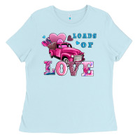Baby Blue loads of love wıth truck Ladies Tee - AdoDesignShop