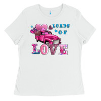 White loads of love wıth truck Ladies Tee - AdoDesignShop