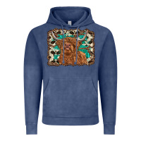 Vintage Denim highland cow western background Vintage Hoodie - RanaPortraitStore