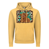 Vintage Mustard highland cow western background Vintage Hoodie - RanaPortraitStore