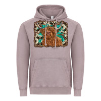 Vintage Zinc highland cow western background Vintage Hoodie - RanaPortraitStore