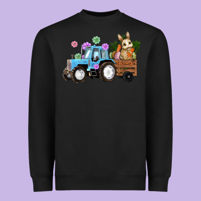 Easter Tracktor Bunny Carrot Flowers  Egg Heavyweight Sweatshirt Designed By Ranaportraitstore