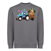 Storm easter tracktor bunny carrot flowers  egg Heavyweight Sweatshirt - RanaPortraitStore