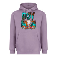 Lavender Boy Mom Flowers Cow Heavyweight Hoodie - CowCowDesign
