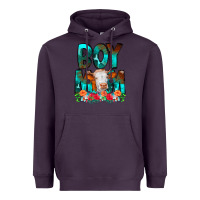 Plum Boy Mom Flowers Cow Heavyweight Hoodie - CowCowDesign