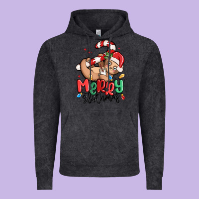 Merry Slothmas Vintage Hoodie Designed By Maliassmallbusiness