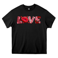 Black love with kiss Heavy Core Tee - AdoDesignShop