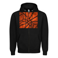 Black distressed basketball pattern Zipper Hoodie - TumblerDesignByShophia