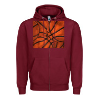 Burgundy distressed basketball pattern Zipper Hoodie - TumblerDesignByShophia