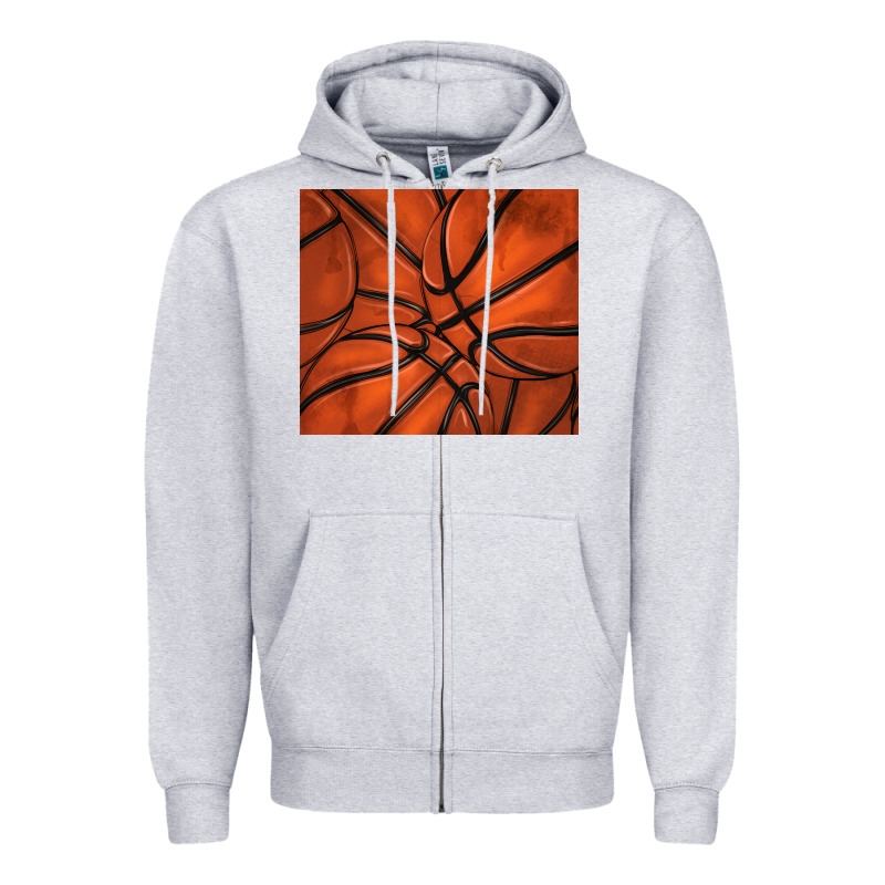 Distressed Basketball Pattern Zipper Hoodie by TumblerDesignByShophia | Teevron