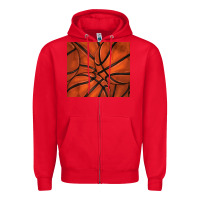 Red distressed basketball pattern Zipper Hoodie - TumblerDesignByShophia