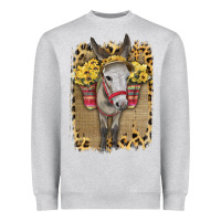 Heather Grey Donkey With Sunflowers Heavyweight Sweatshirt - Bettercallsaul