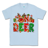 Dusty Blue Oh deer Reindeer Classic Tee - NancyCooperArtShop