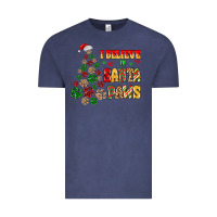 Vintage Denim i believe in santa paws Vintage Tee - MaliasSmallBusiness