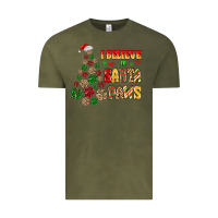 Vintage Olive i believe in santa paws Vintage Tee - MaliasSmallBusiness