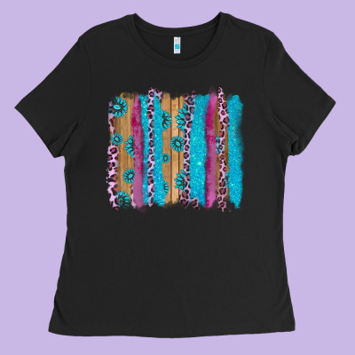 Gemstone And Pink Leopard Brushstrok Ladies Tee Designed By Adodesignshop