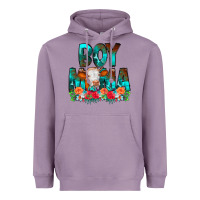 Lavender Boy Mama Flowers Cow Heavyweight Hoodie - CowCowDesign