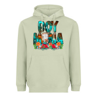 Matcha Boy Mama Flowers Cow Heavyweight Hoodie - CowCowDesign
