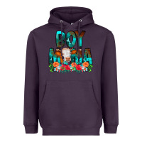 Plum Boy Mama Flowers Cow Heavyweight Hoodie - CowCowDesign