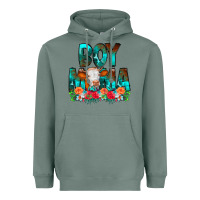 Sage Boy Mama Flowers Cow Heavyweight Hoodie - CowCowDesign