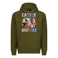 Army Green Easter with my gnomies  Easter Day Premium Hoodie - CowGirlArtShop