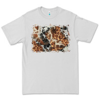 Dove Grey cowhide leopard background Premium Tee - BarkalooDesign