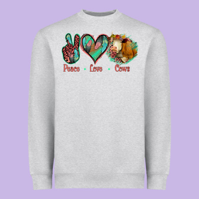 Peace Love Cows Heavyweight Sweatshirt Designed By Bettercallsaul