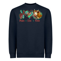 Navy Peace Love Cows Heavyweight Sweatshirt - Bettercallsaul