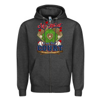 Charcoal Heather My heart is on that court Baseball Zipper Hoodie - HowdyJamesFarm