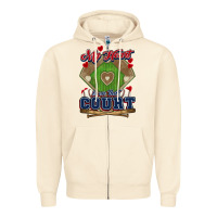 Sandshell My heart is on that court Baseball Zipper Hoodie - HowdyJamesFarm