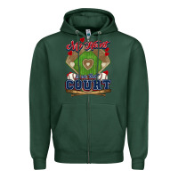Sports Green My heart is on that court Baseball Zipper Hoodie - HowdyJamesFarm