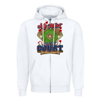 White My heart is on that court Baseball Zipper Hoodie - HowdyJamesFarm