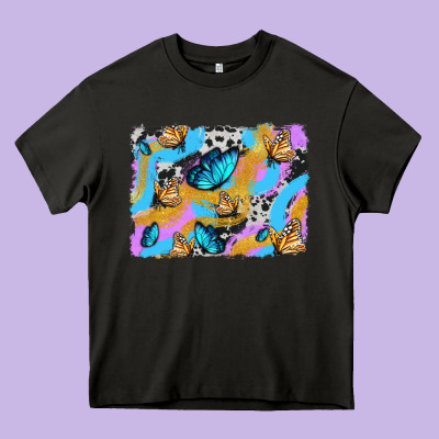 Easter Butterfly With Glitter And Cowhide  Background Heavy Core Tee Designed By Artiststas