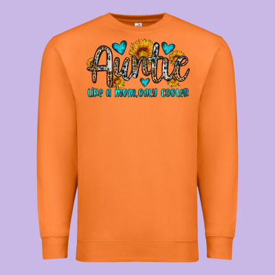 Auntie Like A Mom Only Cooler Premium Sweatshirt Designed By Oliviacreatesart