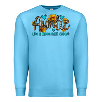 Ocean Blue auntie like a mom only cooler Premium Sweatshirt - OliviaCreatesArt