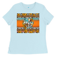 Baby Blue sunflowers hexagon frame mama Ladies Tee - Jasminsmagicworld