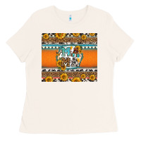 Bone sunflowers hexagon frame mama Ladies Tee - Jasminsmagicworld
