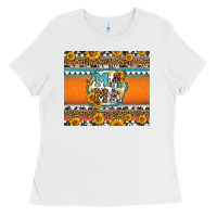 White sunflowers hexagon frame mama Ladies Tee - Jasminsmagicworld
