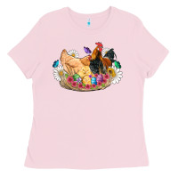 Bubblegum Pink easter coop animals farm chicken chiks rooster flowers butterfly Ladies Tee - Artiststas