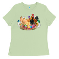 Matcha easter coop animals farm chicken chiks rooster flowers butterfly Ladies Tee - Artiststas