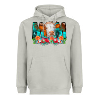 Moon Dust Cow Mom Turquoise Tooled Leather Flowers Heavyweight Hoodie - CowCowDesign