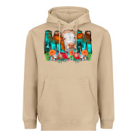 Mushroom Cow Mom Turquoise Tooled Leather Flowers Heavyweight Hoodie - CowCowDesign