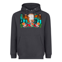 Smoke Cow Mom Turquoise Tooled Leather Flowers Heavyweight Hoodie - CowCowDesign