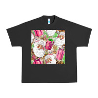 Pink Christmas Santa Claus And Gift Box Urban Heavy Tee | Teevron