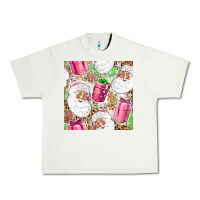 Pistachio Pink Christmas Santa Claus and gift box Urban Heavy Tee - NancyCooperArtShop
