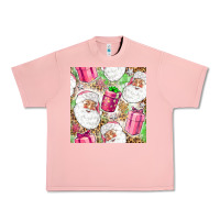 Salmon Pink Christmas Santa Claus and gift box Urban Heavy Tee - NancyCooperArtShop