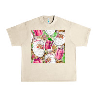 Sandshell Pink Christmas Santa Claus and gift box Urban Heavy Tee - NancyCooperArtShop