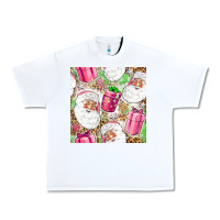 White Pink Christmas Santa Claus and gift box Urban Heavy Tee - NancyCooperArtShop