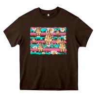 Chocolate Brown easter bunny with daisy and turquoise cowhide leopard  background Heavy Core Tee - Artiststas