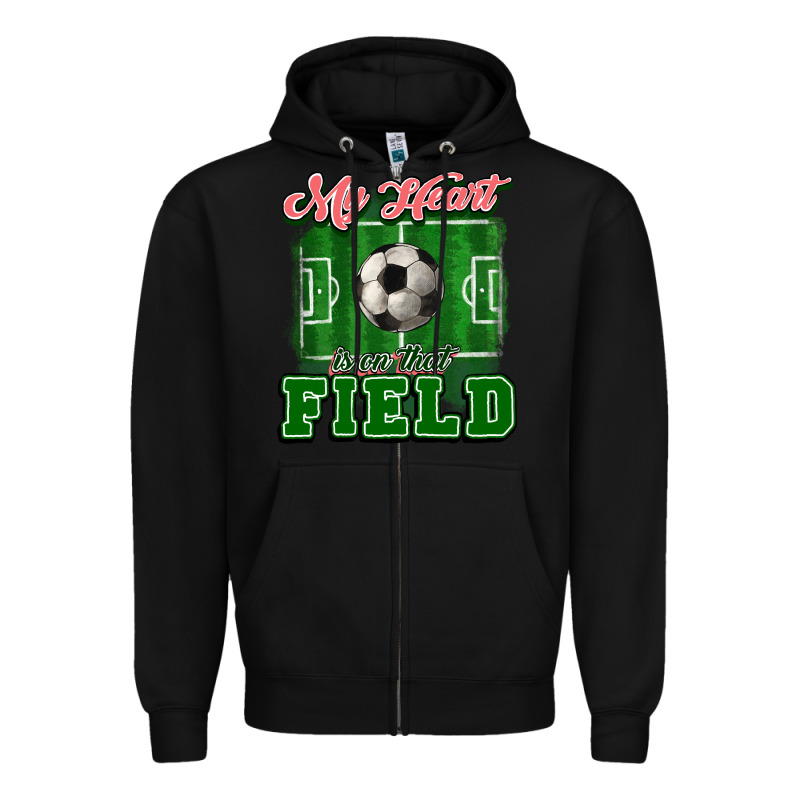 My Heart Is On That Court Soccer Zipper Hoodie by HowdyJamesFarm | Teevron